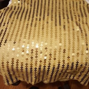 VICTORIA JONES SEQUINS (2X) GOLD BLOUSE NEW